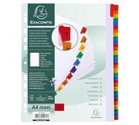 Exacompta 10 dividers white card 31 numbered tabs coloured