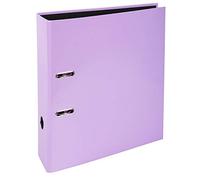 Exacompta Aquarel Prem Touch Wide Lever Arch File A4 80 mm Mauve 2 Rings 53565E Cardboard Portrait Pack of 10