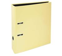 Exacompta Aquarel Prem Touch Wide Lever Arch File A4 80 mm Lemon 2 Rings 53569E Cardboard Portrait Pack of 10