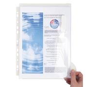 Exacompta - Ref 5505E - PP Expanding Punched Pockets - Suitable for Holding A4 Documents, 25mm Gusset & Flap, Made From 200 Micron Polypropylene - Transparent (Pack of 10)