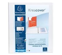 Exacompta 10 ring binders customisable 3 pockets A4 2 rings white