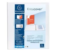 Exacompta 10 ring binders customisable 3 pockets A4 4 rings white