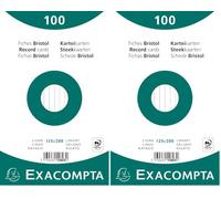 Exacompta 100 Index Cards Ruled in Film 125 x 200 mm White (Pack of 2)