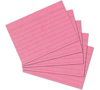 Exacompta 100 Index Cards Ruled Unpunched in Film 74x105 mm Pink
