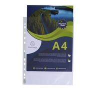 Exacompta 100 punched pockets PP grained recycled 6/100 mm crystal