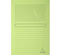 Exacompta - Ref 50153E - Super Window Folders - 220 x 310mm in Size, Suitable for Holding A4 Documents, 160gsm Card, Clear Document Viewing Window - Light Green (Pack of 100)