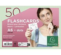 Exacompta 10353E - 50 flashcards bristol A6 green dots