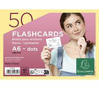 Exacompta 10354E - 50 flashcards bristol A6 yellow dots