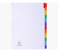 Exacompta Exacompta Index 1-12 A4 160gsm Card White with Coloured Mylar Tabs