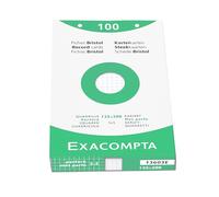 Exacompta 12 x 125mm x 200mm White Squared Square Index Cards - 125mm x 200mm - 12 Packs of 100-13603E