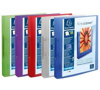 Exacompta 15 PP ring binders customisable 1 pocket 2 rings assorted