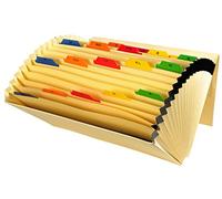 Exacompta 15 Section Expanding Card File with Coloured Plastic Tabs - Ivory