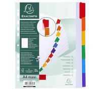 Exacompta 20 dividers white card 6 blank tabs coloured A4 Maxi