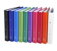Exacompta 20 rigid ring binders Rembordés PP A4 2 rings assorted