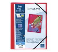 Exacompta 25 elastic folders Kreacover 3 flaps red