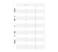 Exacompta 28216 Address and Telephone Paper Refill for Exatime 21 Organiser 32 Sheets White