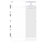 Exacompta 28250E Refill Organizer for Exatime 21 Daily Yearly Annual 1st and 2nd Semester White Paper Jan to Dec - Year 2020