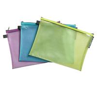 Exacompta 3 Eva zip pouches Pop'N Co A4 35x25cm 3 assorted colours