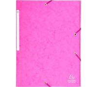 Exacompta 3 Flap Folder 17108H A4 Pink 425gsm Pressboard 24x32cm Pack of 25