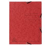 Exacompta 3 Flap Folder 55405E Red Mottled Pressboard Pack of 25