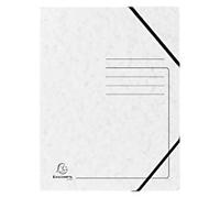 Exacompta 3 Flap Folder 55406E White Mottled Pressboard Pack of 25