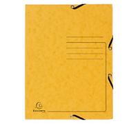 Exacompta 3 Flap Folder 55409E Yellow Mottled Pressboard Pack of 25