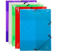 Exacompta 3 Flap Folder 59700E A3 Assorted Polypropylene 32 x 44 cm Pack of 10