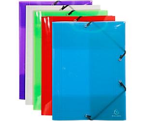 Exacompta 3 Flap Folder 59700E A3 Assorted Polypropylene 32 x 44 cm Pack of 10