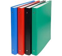 Exacompta 30 mm Ring Binder Cardboard, PU (Polyurethane), PVC (Polyvinyl Chloride) A4 4 Rings Assorted 52432E Pack of 10
