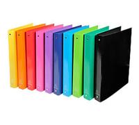 Exacompta - ref. 51929E - Box of 10 Iderama film-coated rigid binders - 4 round rings, diameter 30 mm - Spine 40 mm - External dimensions: 32 x 26 cm - A4 file format - 10 assorted colors