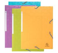 Exacompta Pop'N Co 3 Flap Folder 55990E A4 PP (Polypropylene) Rubber Band 24 (W) x 32 (D) x 0.2 (H) cm Assorted Pack of 4