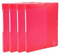 Exacompta 4 Red PP Filing Boxes Chromaline A4 Spine 2.5cm Organise Archive