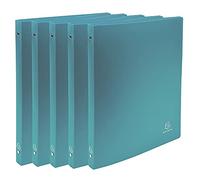 Exacompta - ref. 51183SE - Set of 5 flexible OPAK binders - 4 round rings, diameter 15 mm - Spine 20 mm - External dimensions: 32 x 25 cm - A4 file format - Colour: dark green
