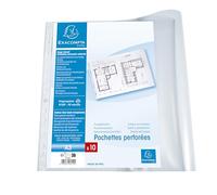 Exacompta 50 punched pockets PP smooth 9/100 mm top opening clear