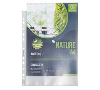 Exacompta 500 punched pockets A4 PP grained recycled 9/100 mm crystal