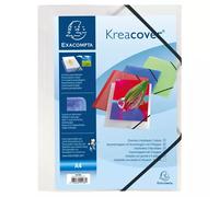 Exacompta - Ref 55188E - Kreacover Collection - Collection - Customisable PP Elastic Flap Folders - Suitable for A4 Documents, Translucent Polypropylene - Clear (Pack of 5)