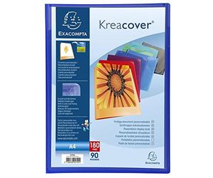 Exacompta 5739E KeaCover Plastic Display Folder A4 with 90 Pockets, 180 Displays, Perfect for School and Office File Cover, Document Wallet, 1 Piece, Random Colour
