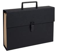 Exacompta - Ref 58421E - Multipart Expanding Case with Handle - 385 x 250mm in Size, Ideal for A4 Size Documents, 20 Tabbed Sections, Holds 1000 Sheets - Black