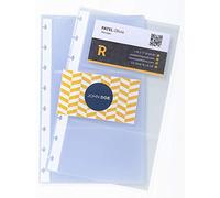 Exacompta 86111E - Refill of 10 covers for business card holder with rings, A5, 13x21 cm