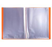 Exacompta 88824E Pack of 8 Opaque Plastic Display Folders for DIN A4 with 80 Crystal Sleeves Perfect for School and Office Document Wallet 1 Piece Orange