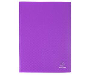 Exacompta 88826E Pack of 8 Opaque Plastic Display Folders for DIN A4 with 80 Crystal Sleeves Perfect for School and Office Document Wallet 1 Piece Purple