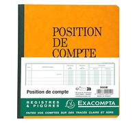 Exacompta - Ref. 950E - 1 Stitch account position - Numbered - Vertical format - External dimensions: 21 x 19 cm - 80 pages - Random colours: Blue - Yellow - Red - Green