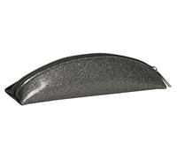 Exacompta - 99723E - Mini Pencil Case - Glitter and Varnished Material - Silver Metal Pull - 18 cm x 4 cm - Eden Collection - Silver