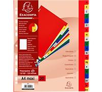 Exacompta A - Z Alphabetical Dividers A4+ Assorted 20 Part PP (Polypropylene) 11 Holes 90E