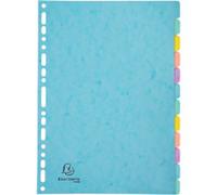 Exacompta Aquarel Blank Dividers A4+ Multicolour 12 Part Mottled Pressboard 17 Holes 7712E Pack of 15