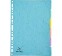 Exacompta Aquarel Blank Dividers A4+ Multicolour 6 Part Mottled Pressboard 17 Holes 7706E Pack of 25