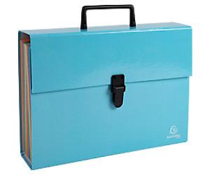 Exacompta Aquarel Expanding File 18 Pockets A4 Cardboard Blank Pastel Blue 56762E