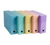 Exacompta AQUAREL Filing Box 89560E A4 Cardboard 34.5 (W) x 9 (D) x 25.5 (H) cm Multicolour Pack of 5