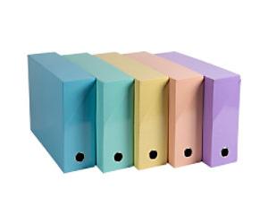 Exacompta AQUAREL Filing Box 89560E A4 Cardboard 34.5 (W) x 9 (D) x 25.5 (H) cm Multicolour Pack of 5