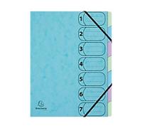 Exacompta Aquarel Multipart File Harmonika 56560E A4 Mottled Pressboard Assorted 24 (W) x 0.4 (D) x 32 (H) cm Pack of 8